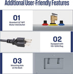 Westinghouse Electric Mini Tank Water Heater - 2.5 Gallon Point of Use Instant Hot Water 120V 1440W - Small Hot Water, Under Sink - Wall or Floor Mounted, Easy to Install, UL Listed