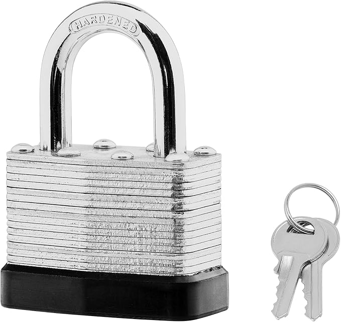 24-Pack Keyed Alike Laminated Steel Padlocks Keys, 1-3/4" Wide, Heavy Duty Pad Lock Set with Same Keys