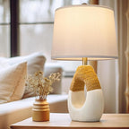 Lamp Shades Set of 2 - Drum Lampshades 11.4" x 12.9" x 9.8" Inches, Fabric Medium Replacement Lampshades for Table Lamp, Floor Lamp, Assembly Required, Spider,Linen