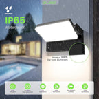 ALUSSO® 20W/40W/55W LED Flood Lights Outdoor, 360° Rotatable Outdoor Wall Light, 3000K/4000K/6500K Exterior Lighting Fixtures, Security IP65 Waterproof Wall Pack Lights for Garage, Porch, Yard, Black
