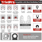 15pcs Grout Remover Tool Carbide Oscillating Multi Tool Blades Diamond Grout Removal Blade Tools for Tile, Concrete, Masonry, Cleaning Mortar