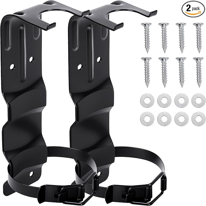 2 Pack Fire Extinguisher Brackets- 2.5 LB Fire Extinguisher Wall Mount Bracket- Metal Heavy Duty Fire Extinguishers Holder for Home, Car, RV, Truck, Mini Fire Extinguishers (Non-Universal)