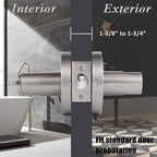 Probrico Satin Nickel Privacy Door Levers, Flat Interior Bath/Bed Door Handles, Reversible for Right & Left Handed Bedroom/Bathroom Doors, 5 Pack