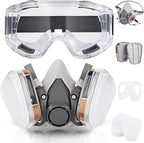 Half & Full Face Respirator Mask with Filters, Gas Masks for Construction Work, Paint, Dust, Spray, Welding, Sanding