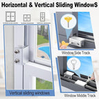 Sliding Window Locks,for Horizontal Sliding Windows,Window Security Lock with Key,Adjustable Aluminum Easv to Install Window Stopper,Window Locks for Up and Down Windows (8 Sets Silver)