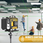 16 Laser Level with 1M Tripod, 4x360° Laser Line, Green Cross Line Laser with Tripod Self-Leveling, Lazer Leveler Tool for Picture Hanging laserpower<1mW, 2 Batteries