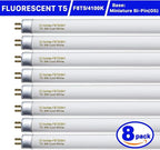 8 Pack F8T5/CW Fluorescent Bulbs, T5 12 inch 8 Watts Under Cabinet Light Bulb Cool White, G5 Mini Bi 420 Lumen