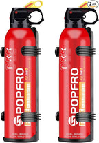 Portable Fire Extinguisher | 4-in-1 Small Fire Extinguisher for Home, Garage, Kitchen, Car | For Electric, Textile and Grease Fires | Non-Toxic, Easy Clean | Wall Mount Incl (2PK)
