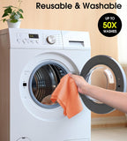 KitchLife Microfiber Cleaning Cloth Roll, 100 Pack - Tear-Away Microfiber Paper Towels, Lint-Free, Reusable, Washable for Kitchen, Car, Dishes, and Sensitive Surfaces (Coral)