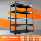 72 ”H Garage Shelving Heavy Duty, Garage Storage Shelves 3000LBS Industrial Shelving Unit, Adjustable Metal Shelving, Steel Garag Organizer, Rack Shelf for Basement, 72 ”H×46”W×20”D