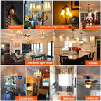 LiteHistory E12 led Bulb Dimmable 6W Equal 60 Watt LED Light Bulbs 2700K AC120V led Edison Bulb CA10 CA11 led Candelabra Bulb for Chandelier Light Bulbs and Ceiling Fan Light Bulbs 600LM Clear 12Pack