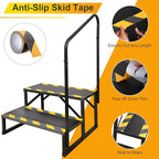 RV Steps with Handrail, Hot Tub 2 Steps with Handrail, Portable Stairs Steps for 5th Wheel RV, Mobile Home Stairs Outdoor RV Step Ladder for Camper and Porch with Non Slip Assist Handrail