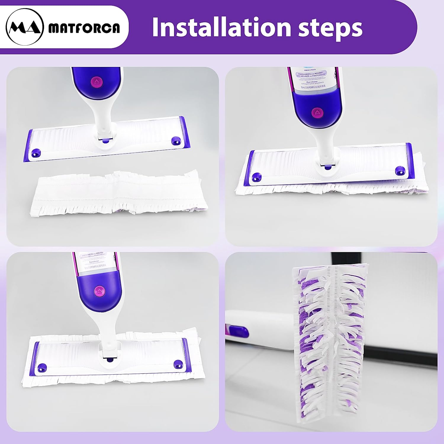 20 Pack Swiffer Power Mop Pads – Disposable Refill Wet Mop Pads for Swiffer Power Mop, Quick and Effective Cleaning for Hardwood, Tile, and Laminate Floors, Compatible with Swiffer WetJet