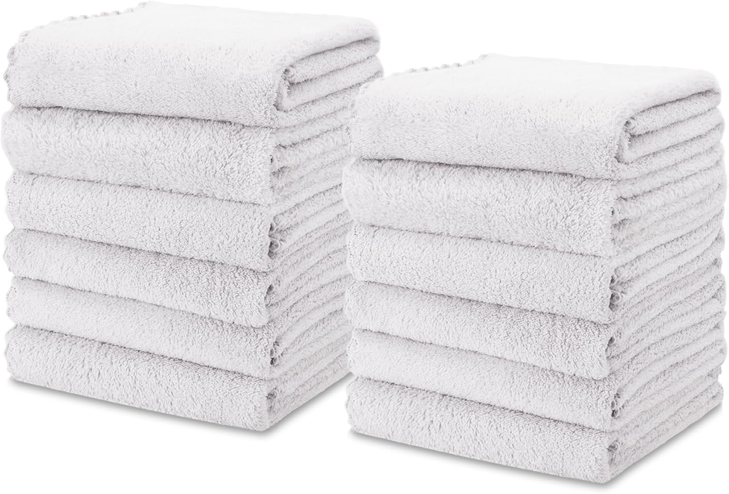 kimteny Kitchen Cloth Dish Towels, 13x28 Inches Premium Dishcloths, Super Absorbent Coral Velvet Microfiber Cleaning Cloths, Fast Drying Rags for Washing Dishes (13x28-12 Pack, White)