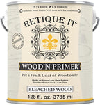 Retique It Wood'n Primer - Paint it then stain it - Stainable Wood Fiber Paint (Bleached Wood, X-Large)