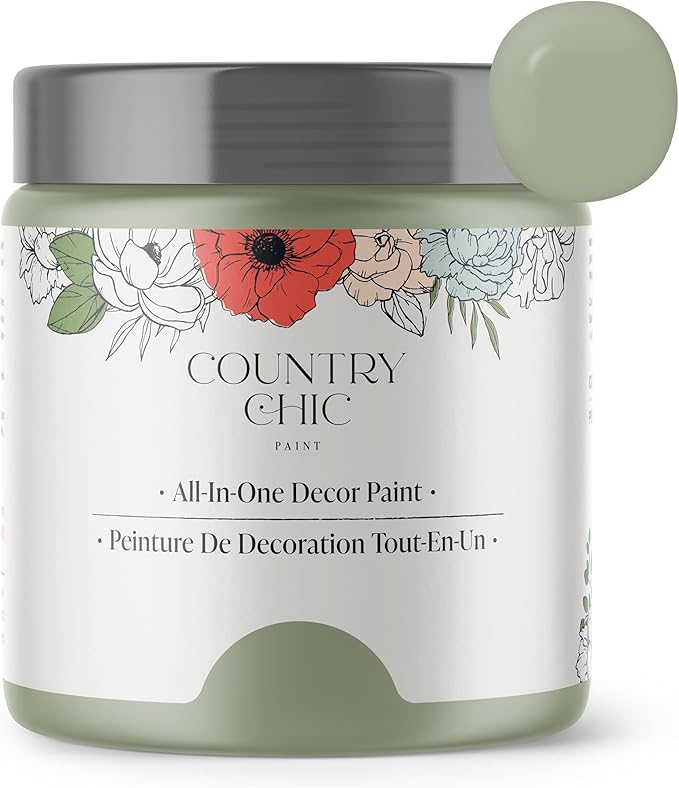 Country Chic All-in-One Chalk Paint for Furniture, Cabinets, Home Decor, Eco-Friendly, Matte Finish, Built-In Primer & Top Coat for Wood, Metal - Sage Advice (sage Green) - 4 oz (118 ml)