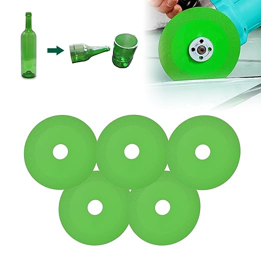 Generic 5Pcs 4 inch Glass Cutting Disc for Angle Grinder 7/8"" (Model 100/115/125),1mm Ultra-Thin Diamond Cutting Saw Blade for Ceramic,Tile,Glass,Jade,Wine Bottles,Crystal