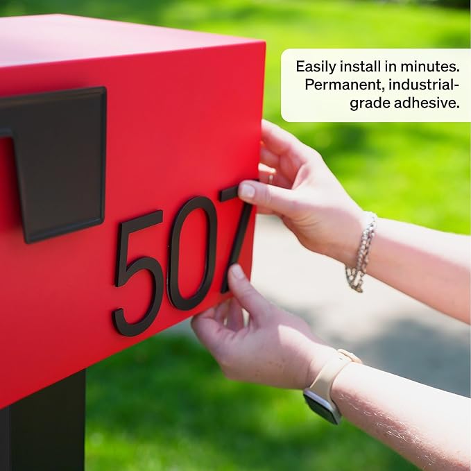 Adoorn 4 Inch Mailbox Numbers - Number 2, Silver Color, Each Sold Individually, Premium Metal Self Stick Address Numbers, Weatherproof Mailbox Numbers for Outside