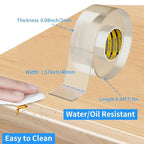 2Pack Clear Edge Protector Strip,1.57in x 9.84FT(19.68FT Total),Sharp Edge Wrap Cover Tape,Self Adhesive Protective Bumper Guards for Cabinet Door Desk Table Bed Furniture,Kitchen Countertop