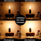 LiteHistory Dimmable t6 led Bulb 40W Candelabra led 2700K Clear 400lm 4W e12 Edison Bulb Warm White 6Pack