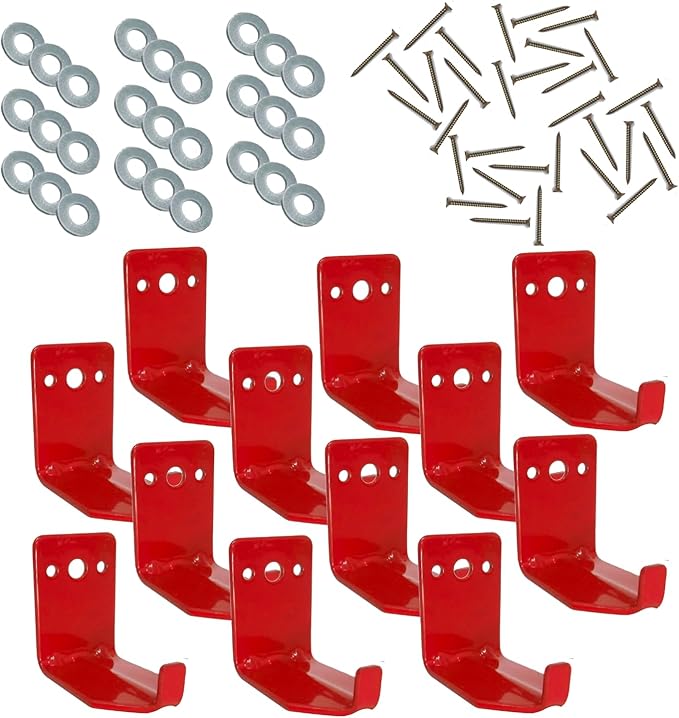 Fire Extinguisher Mount, Wall Hook, Fire Extinguisher Bracket up to 40 lbs Extinguishers, Suitable for Big and Small fire (12 Brackets)