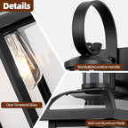 Motion Sensor Porch Lights Dusk to Dawn 16 Inch, 2-Pack Aluminum Anti-Rust Black Large Outdoor Sconces Wall Mounted House Lighting Exterior Coach Lights Patio Light Fixtures, E26