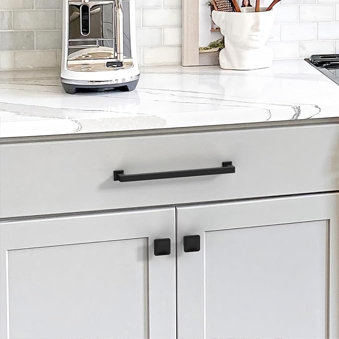 10 Pack 7.5"(192mm) Matte Black Cabinet Pulls Kitchen Cabinet Handles Drawer Pulls Cupboard Hardware for Cabinets CK0078