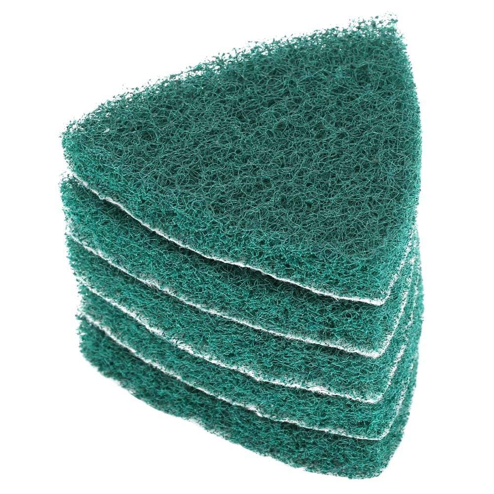 Fafeicy 5pcs Triangle Scouring Pad, Polishing Pad Self Adhesive Plate Grinding Machine Accessories, Industrial Cleaning Cloth