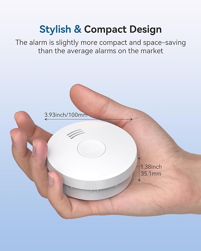 SITERWELL Smoke Detector, Smoke Detector 10 Year Battery with Photoelectric Sensor, Fire Alarm with Low Battery and Fault Warning for House and Bedroom, UL217-9th Listed, GS525A, 10 Packs