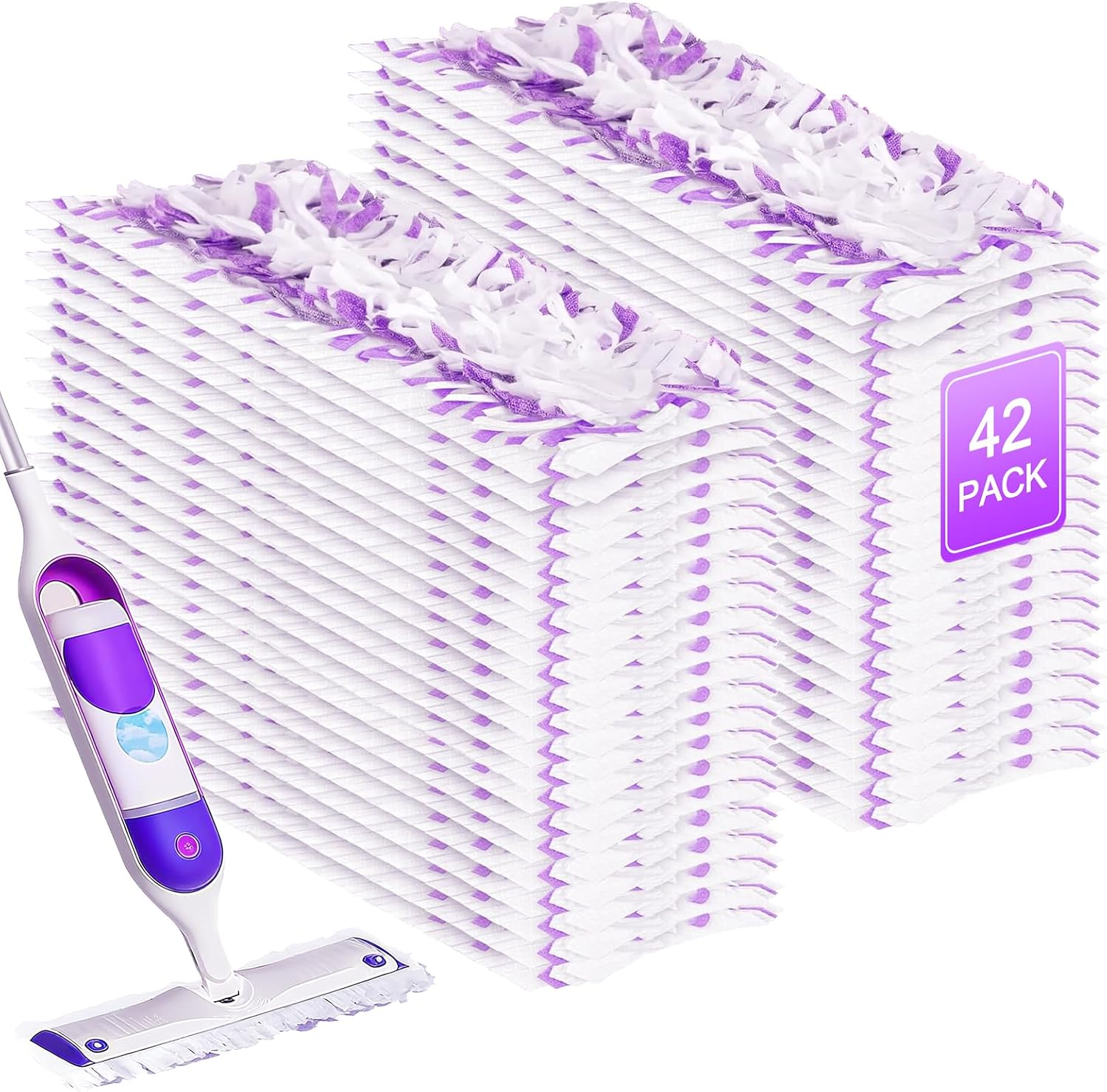 5X Cleaning Power Mop Pads for Swiffer Power Mop, Disposable Power Mop Pad Refills, Replacement Floor Cleaning Refills, Multi-Surface Wood Floor Replacement Pads (42)