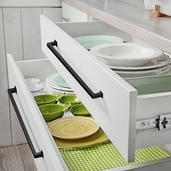 FILTA Cabinet Handles 15 Inch 6 Pack Matte Black Cabinet Pulls for Kitchen Metal Drawer Pulls Modern Cabient Hardware Cupboard Handles