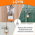 Padlocks with Same Key, LQYN 12 Pcs Laminated Keyed Padlock (1-9/16", 40mm), Keyed Alike Locks, Normal Shackle, for Storage Locker, Hasp Latch, Toolbox, Sheds