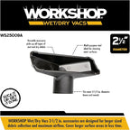 WORKSHOP Wet/Dry Vacs Shop Vacuum Accessories WS25009A Utility Nozzle Attachment for Wet Dry Vacuum Cleaners, Fits 2-1/2-inch Extension Wands and Hoses