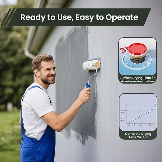 Waterproof Sealant, ORIENTAL YUHONG 1 Gallon Acrylic Coating Sealant, UV Defense, Elastomeric Roof Coating Sealer for Roof Leaks Repair, Concrete, Wall Repair Indoor and Outdoor (Gray)