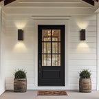 harriet Porch Lights Outdoor Modern - IP64 Waterproof Aluminum and Tempered Glass Cover, 13" Rectangular Up/Down Wall Sconce for Porch, Garage & Patio, Exterior Lighting, Black