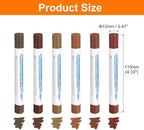 HARFINGTON Wood Filler Sticks 6 Colors Wooden Wax Touch Up Furniture Repair Crayons for Brown, Red, Begonia, Red Oak, Light Teal, Light Red Maple