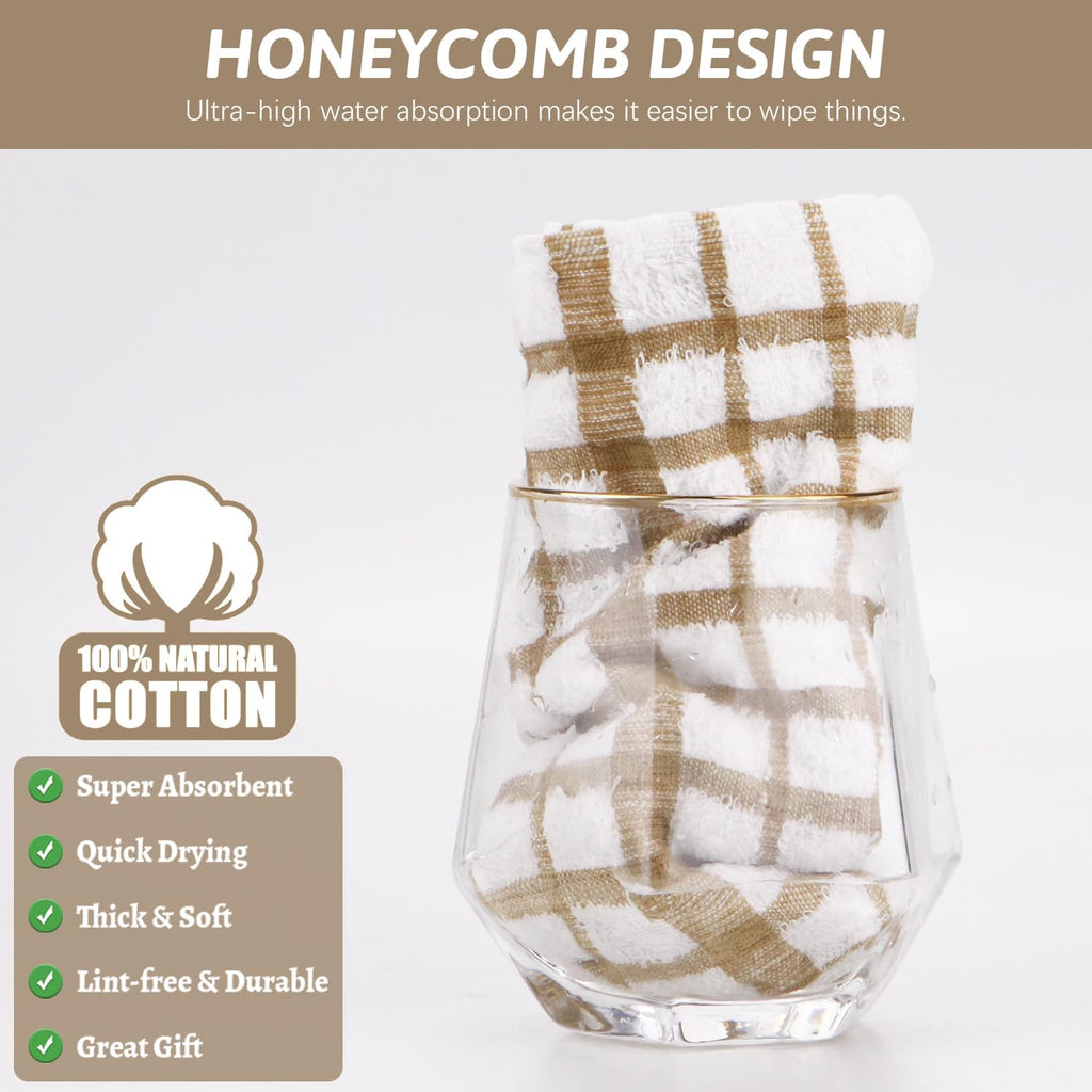 Nialnant 8PCS Dish Cloths,100% Cotton Soft Absorbent Cleaning Rags,Quick Drying Dish Towels for Kitchen,Washing Dishes-Little Yellow-12x12in