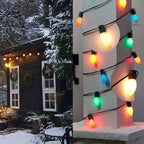 SUNSGNE 25 Pack C9 Incandescent Christmas Light Bulbs, 7 Watt Night Light Bulbs for Outdoor String Lights, Candle Lamps, Night Lights, White, E17 Intermediate Base