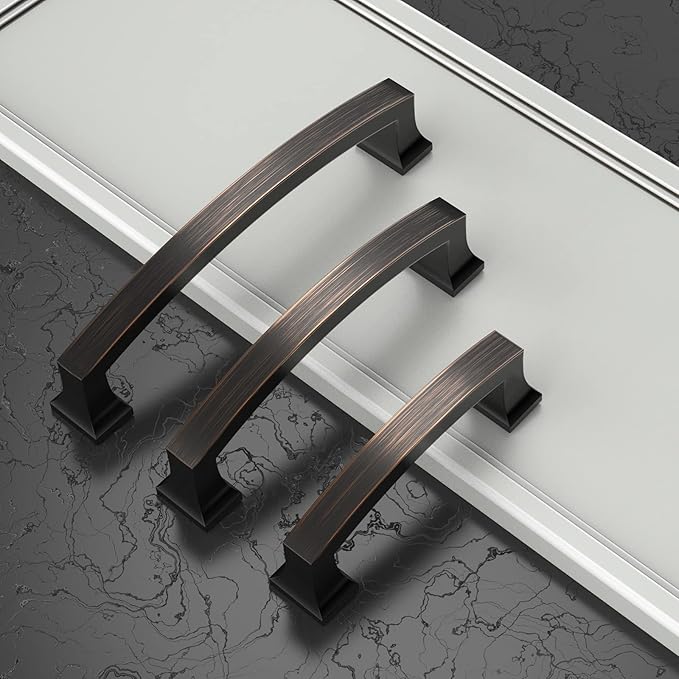 Asidrama 10 Pack 10 Inch(254mm) Oil Rubbed Bronze Kitchen Cabinet Handles, Cabinet Pulls Kitchen Cabinet Hardware for Cupboard Drawer Pulls