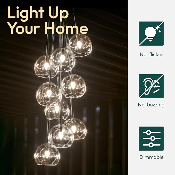 ALAMPEVER 800LM Super Bright Dimmable LED Light Bulb, E26 LED Bulb 100 Watt Equivalent, B11 5000K Daylight White LED Candelabra Bulb, 5.5W, 6 Pack