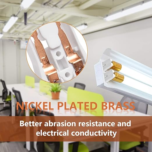 Non-shunted Turn Type T8 Lamp Holder JACKYLED UL Socket Tombstone (12 Packs)