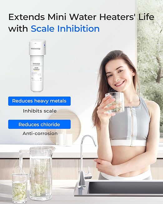 Waterdrop 10UE-SC Under Sink Water Filter for Instant Hot and Cold Water Dispenser System, Anti-Scaling, Reduces PFAS, PFOA/PFOS, Lead, Chlorine, Bad Taste & Odor, 11000 Gallons