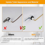 Hibbent Universal Metal Front Mount Toilet Handle Replacement Kit, Brass Toilet Flush Tank Lever with Stainless Steel Flapper Chains for Most Toilets, White Finish