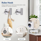 TQKAG Brushed Nickel 5 Piece Bathroom Hardware Accessories Set 23.6" SUS304 Stainless Steel Bathroom Towel Bar Holder Sets Double Post Pivoting Toilet Paper Holder Set Wall Mounted