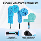 Lineslife High Ceiling Duster Kits,Extendable Reusable Cobweb,Window Cleaning Squeegee,Ceiling Fan Duster,Boat Hook, for High Roof and Glass Surfaces