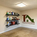 3-Pack Garage Wall Shelves, 2' x 4' Heavy Duty Wall Mounted Storage Rack with 9 Hooks, 750 lbs Capacity (250 lbs Each), Steel Garage Organization Shelving for Tools, Bins, and Power Equipment