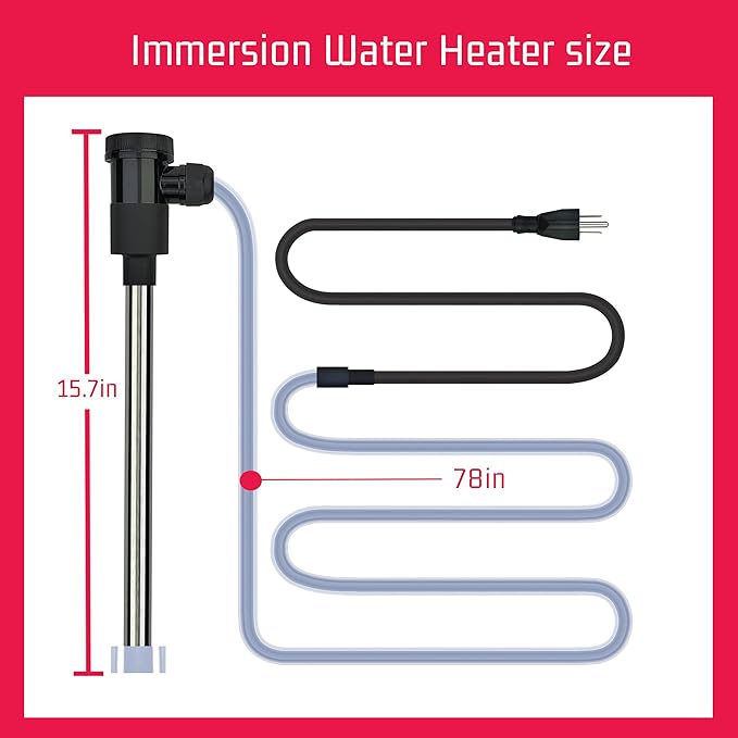 1500W Immersion Water Heater for Hot Tub & Pool – Portable Electric Submersible Heater with Temp Control, Auto Shut-Off, and WiFi Timer for Spa, Bathtub, Above Ground Pool, and Swimming Pool