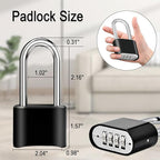 2pcs Combination Lock, 4-Digit Heavy Duty Combo Lock, Combination Padlock Outdoor Waterproof Gate Locks for Outdoor Fence, Locker, Sheds, Gym, Gate Hasps (2pcs, Long Shackle)