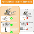 Amerdeco 1 Pack Brushed Satin Nickel Door Handles Interior, Knurled Privacy Door Handles,Heavy Duty Black Door Lever for Bedroom or Bathroom,Reversible Keyless for Left Right Handed Doors AM0016