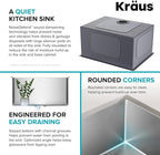 Kraus KHU101-24L Standart PRO 24-inch Undermount 16 Gauge Single Bowl Laundry and Utility Sink, 24 Inch, Tight Radius